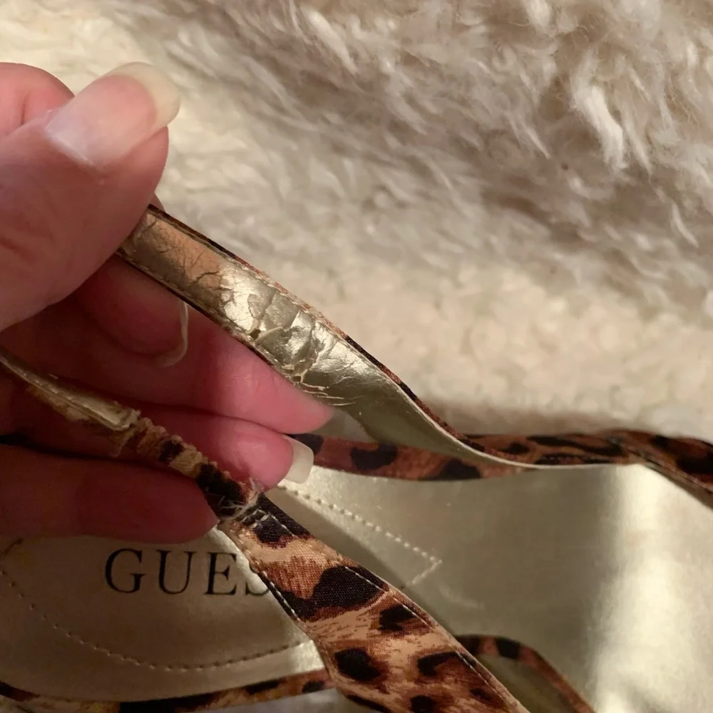 NWOB Guess Animal print Sling back heels